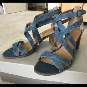 Franco Sarto Navy Hachi Block Heels 8 - New with Box